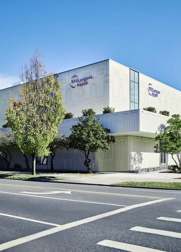 An exterior shot of the NYU Langone Ambulatory Care Garden City building.