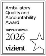 The 2026 badge for the Ambulatory Quality and Accountability Top Performer award from Vizient Inc.