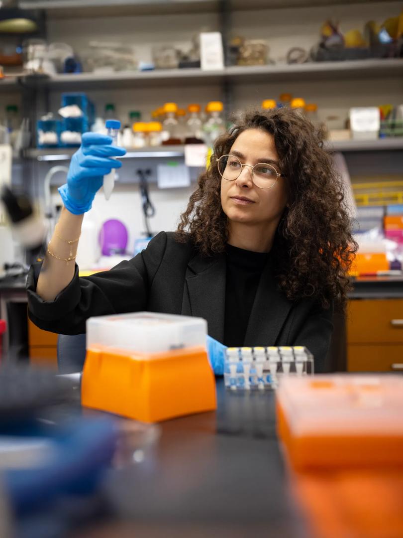 Liat Shenav, PhD, works in a lab at the Institute for Systems Genetics at NYU Langone. 