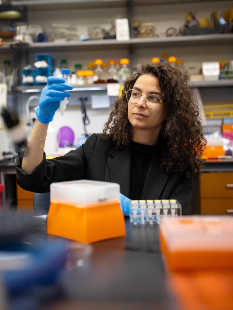 Liat Shenav, PhD, works in a lab at the Institute for Systems Genetics at NYU Langone. 