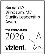 The 2026 badge for the Bernard A. Birnbaum, MD, Quality Leadership Top Performer award from Vizient Inc.