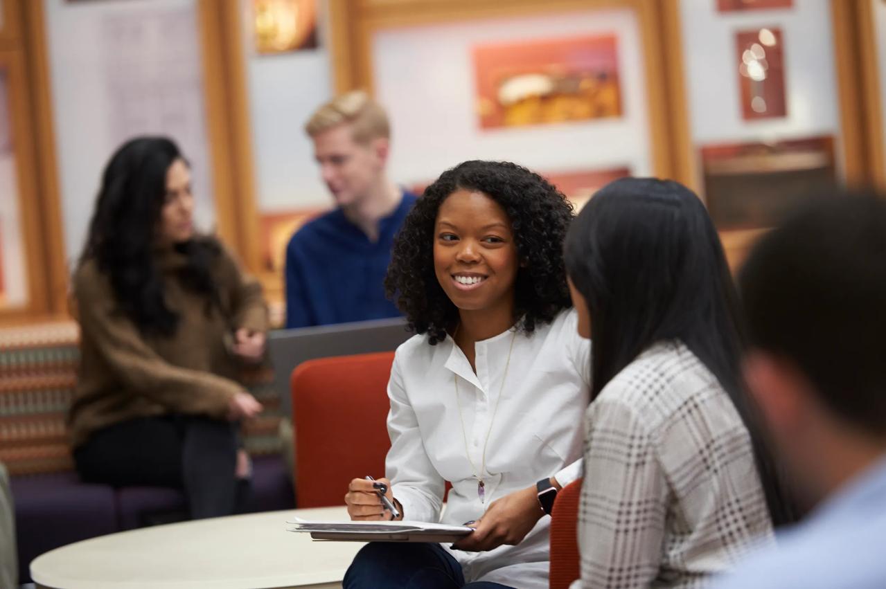 NYU Grossman School of Medicine students in the Sid and Ruth Lapidus Health Sciences Library.